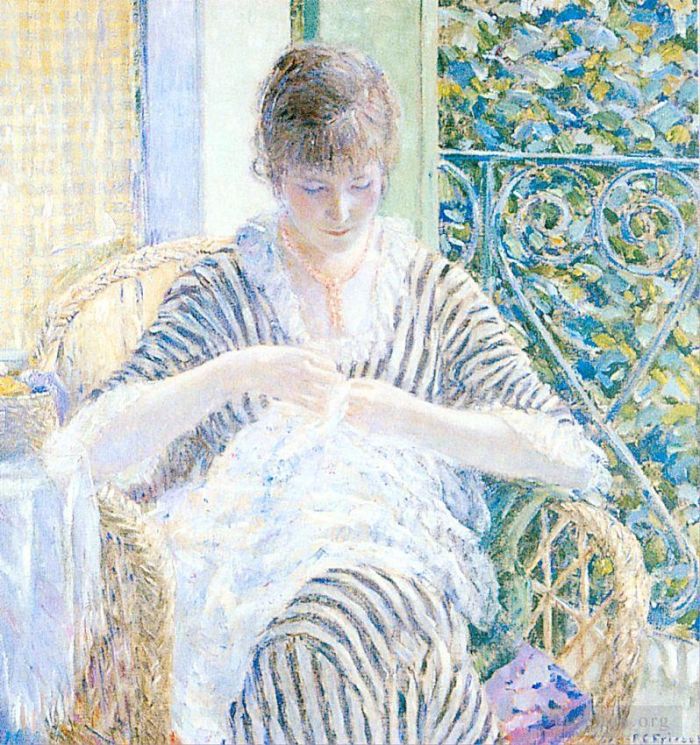 Frederick Carl Frieseke Oil Painting - On the Balcony