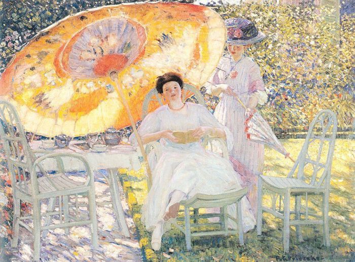 Frederick Carl Frieseke Oil Painting - The Garden Parasol