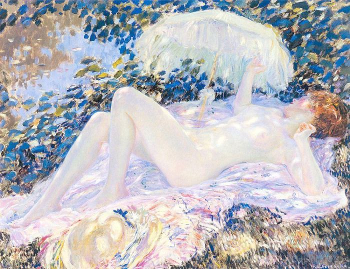 Frederick Carl Frieseke Oil Painting - Venus in the Sunlight