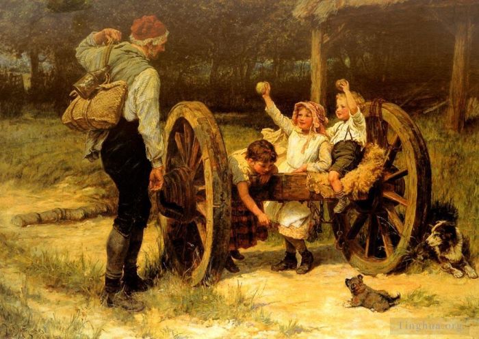 Frederick Morgan Oil Painting - Merry As The day Is Long