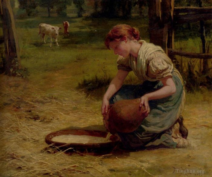 Frederick Morgan Oil Painting - Milk For The Calves