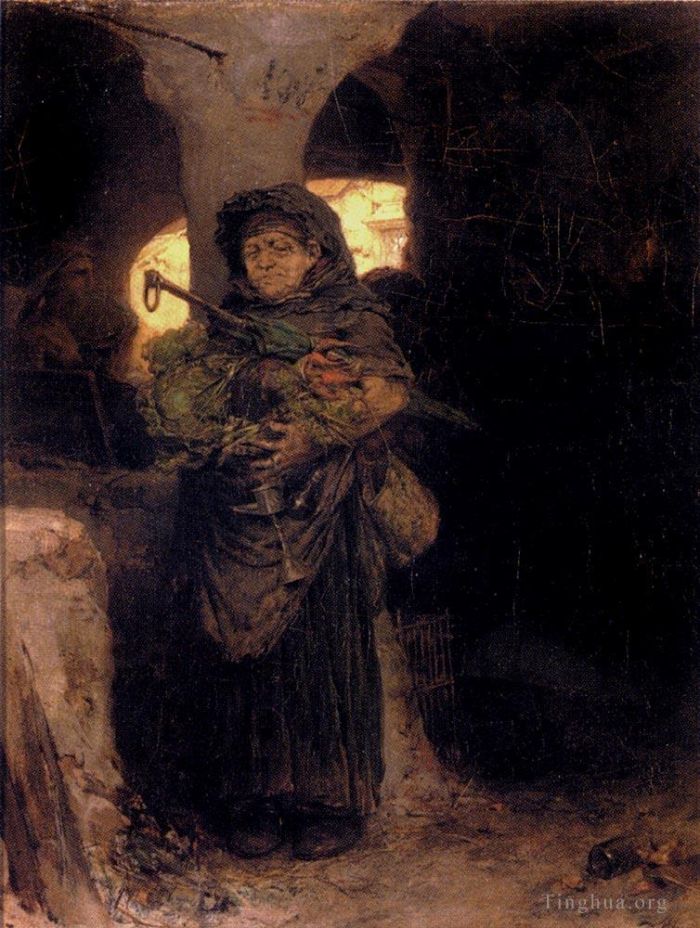 Frederik Hendrik Kaemmerer Oil Painting - The Market Woman