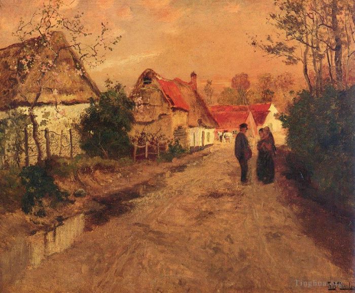 Frits Thaulow Oil Painting - ARQUESLABATAILLE NORMANDIE
