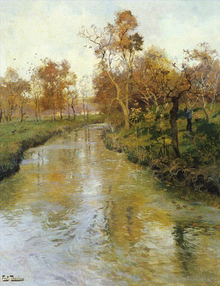 Frits Thaulow Oil Painting - AUTUMN