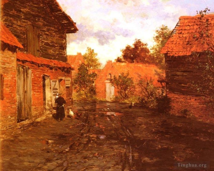 Frits Thaulow Oil Painting - After The Rain
