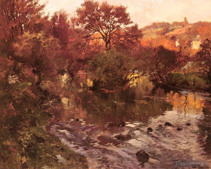 Frits Thaulow Oil Painting - Golden Autumn Brittany