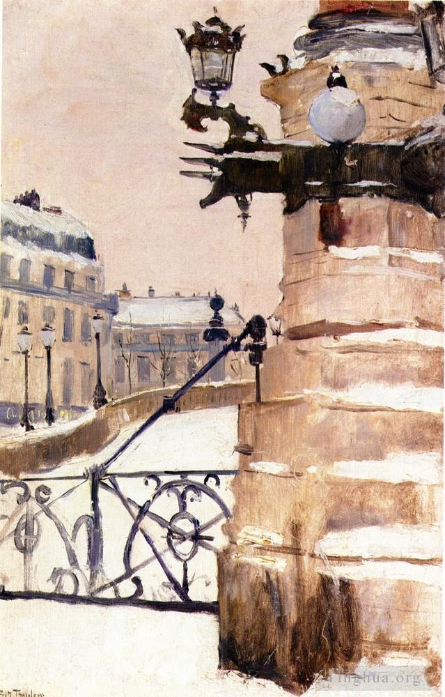 Frits Thaulow Oil Painting - Vinter I Paris Winter in Paris