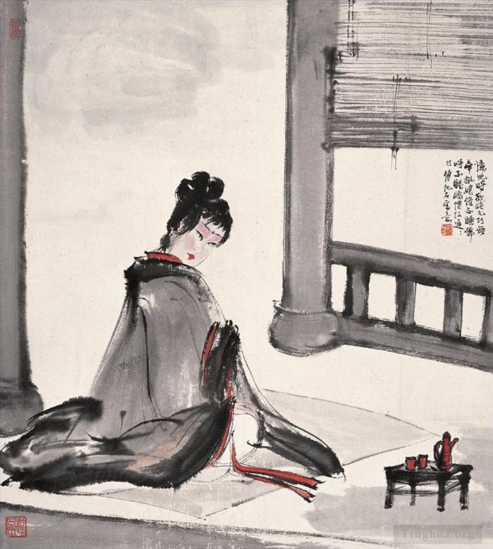 Fu Baoshi Chinese Painting - 4 Chinese lady