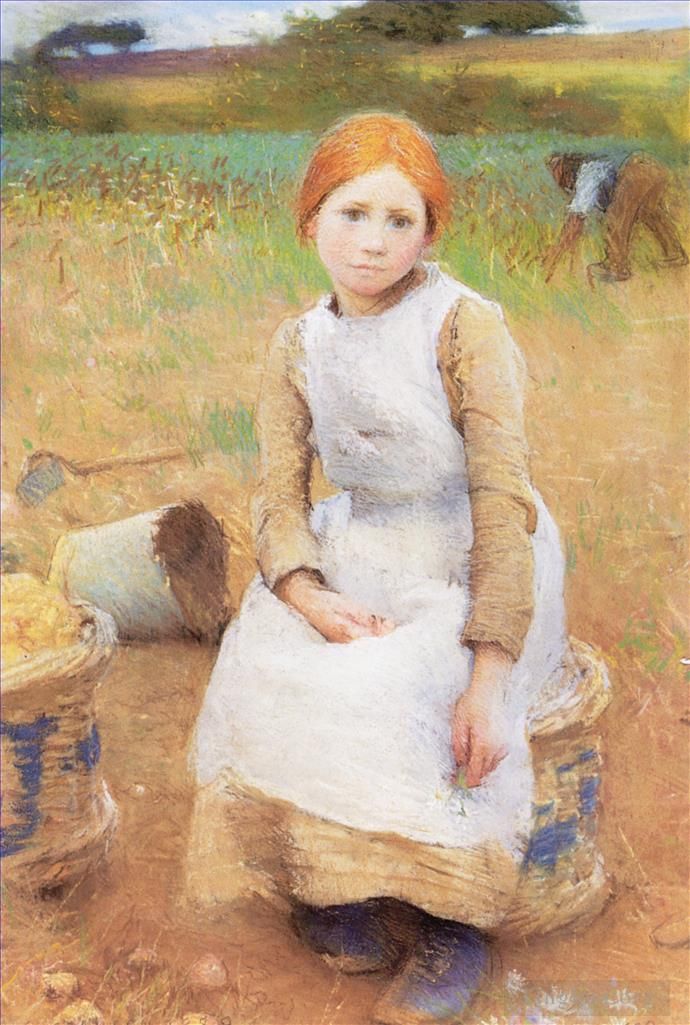 George Clausen Oil Painting - Little Rose