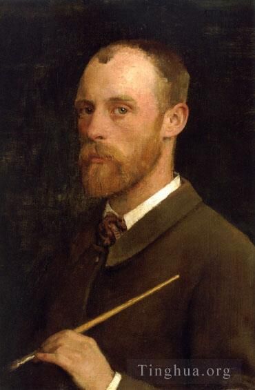 George Clausen Oil Painting - Portrait of the Artist Sir George Clausen