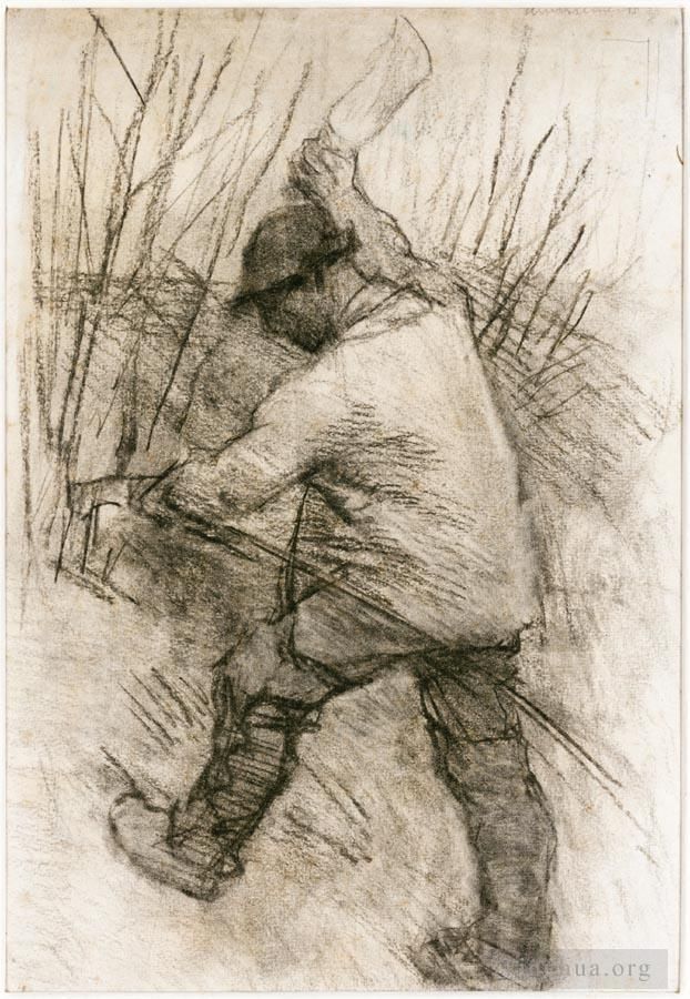 George Clausen Various Paintings - The Hedger Cookham Dean