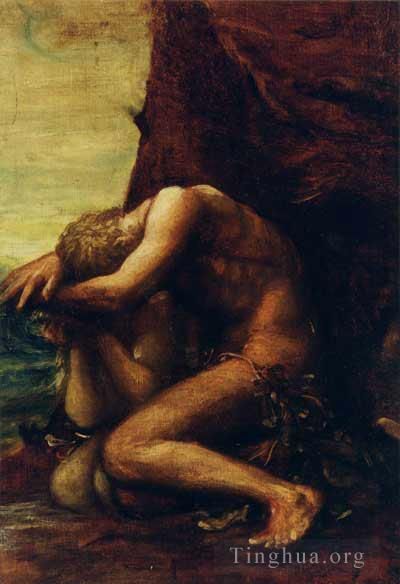George Frederic Watts Oil Painting - Adam and Eve