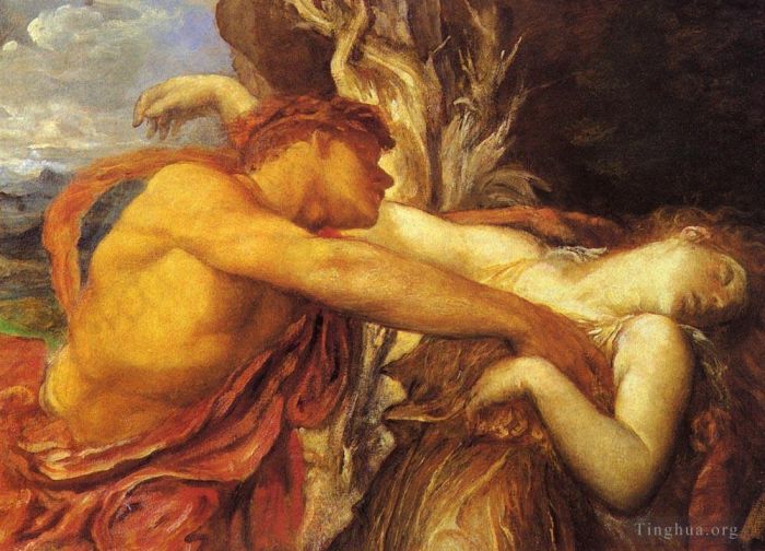 George Frederic Watts Oil Painting - Frederic Orpheus And Eurydice