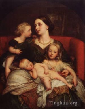 Artist George Frederic Watts's Work - Mrs George Augustus Frederick Cavendish Bentinck and her Children