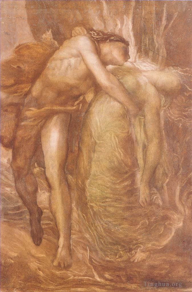 George Frederic Watts Oil Painting - Orpheus and Eurydice