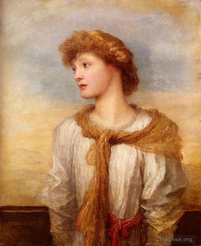 George Frederic Watts Oil Painting - Portrait Of Miss Lilian Macintosh