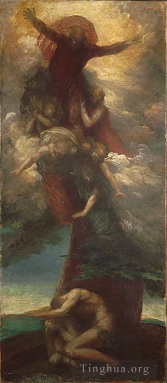 George Frederic Watts Oil Painting - The Denunciation of Adam and Eve