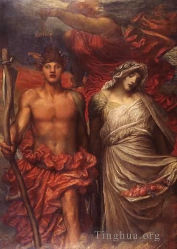 George Frederic Watts Oil Painting - Time Death and Judgement 1900