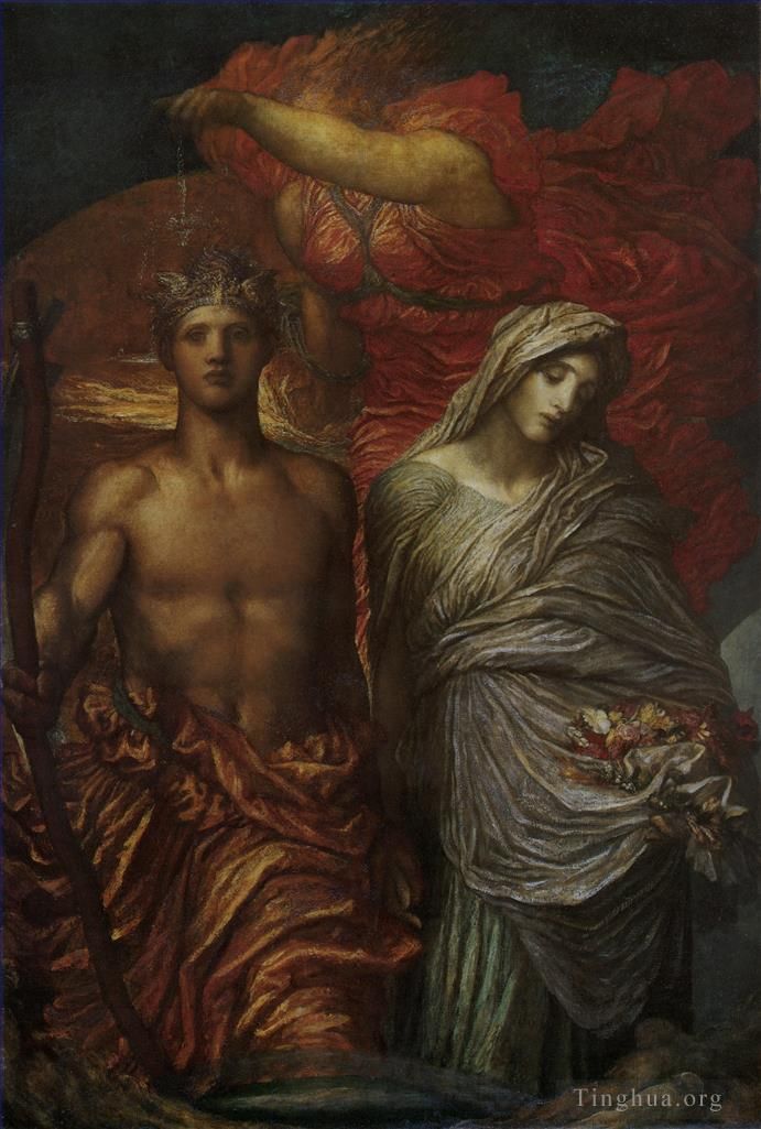 George Frederic Watts Oil Painting - Time Death and Judgement