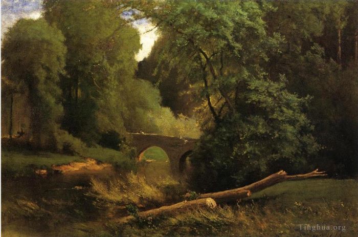 George Inness Oil Painting - Cromwells Bridge