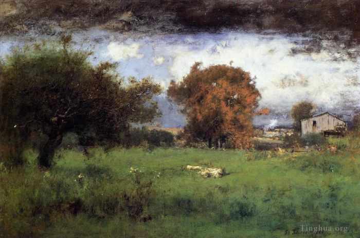 George Inness Oil Painting - Early Autumn Montclair2