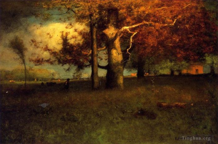 George Inness Oil Painting - Early Autumn Montclair