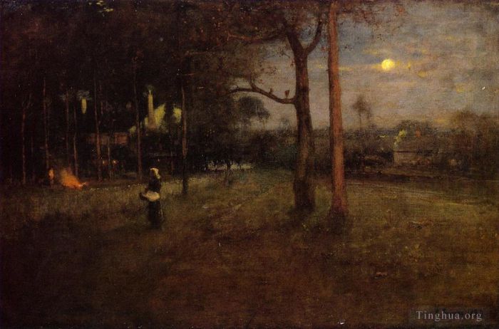 George Inness Oil Painting - Moonlight Tarpon Springs Florida