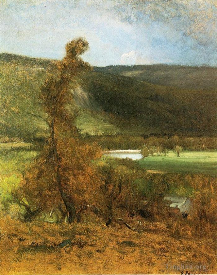George Inness Oil Painting - North Conway White Horse Ledge