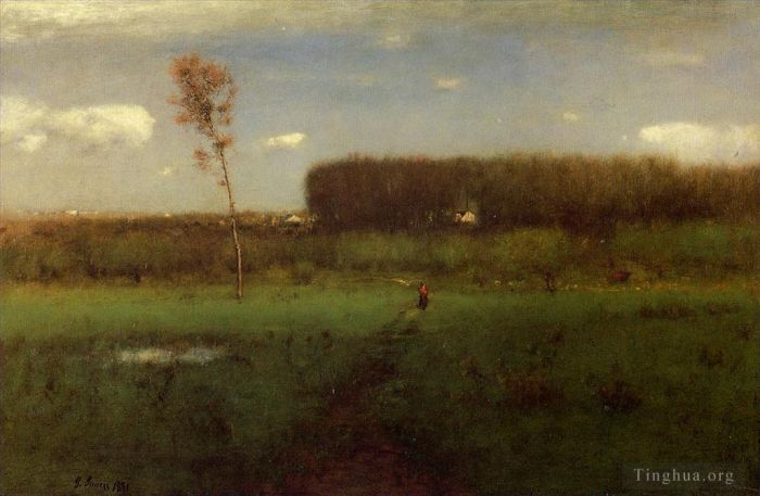 George Inness Oil Painting - October Noon