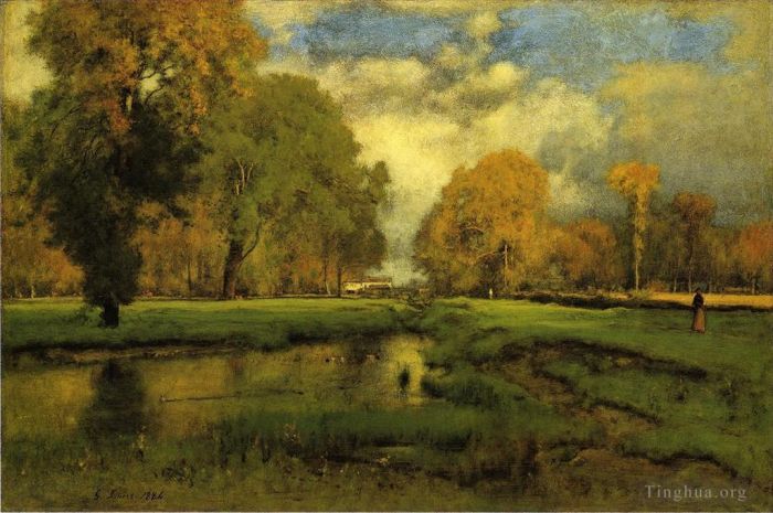 George Inness Oil Painting - October