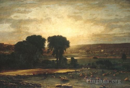 George Inness Oil Painting - Peace And Plenty