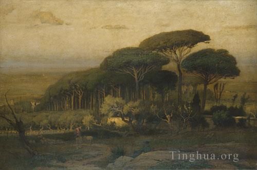 George Inness Oil Painting - Pine Grove Of The Barberini Villa