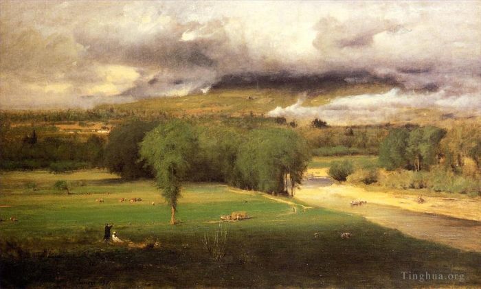 George Inness Oil Painting - Sacco Ford Conway Meadows