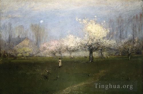 George Inness Oil Painting - Spring Blossoms Montclair New Jersey