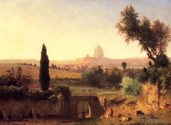 George Inness Oil Painting - St Peters Rome