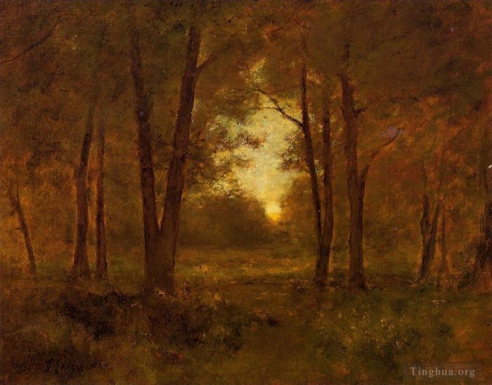 George Inness Oil Painting - Sundown near Montclair