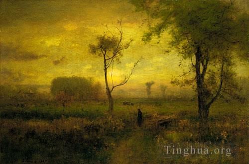 George Inness Oil Painting - Sunrise