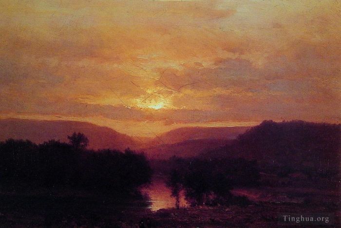 George Inness Oil Painting - Sunset