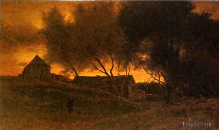 George Inness Oil Painting - The Gloaming
