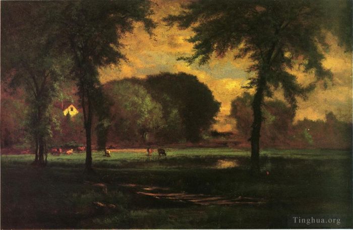 George Inness Oil Painting - The Pasture