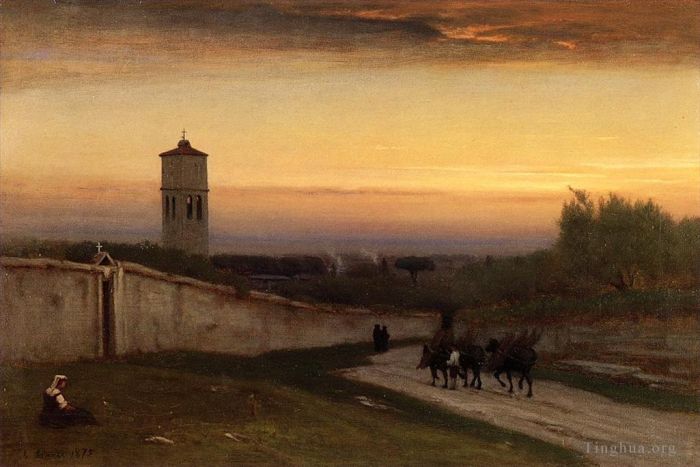 George Inness Oil Painting - Twilight