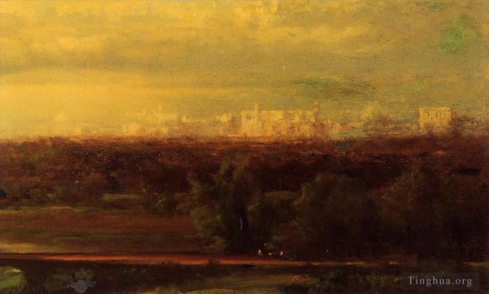 George Inness Oil Painting - Visionary Landscape