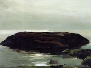 Artist George Wesley Bellows's Work - An Island in the Sea Realist landscape George Wesley Bellows