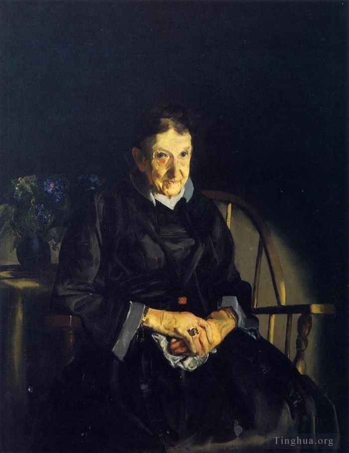 George Wesley Bellows Oil Painting - Aunt Fanny aka Old Lady in Black