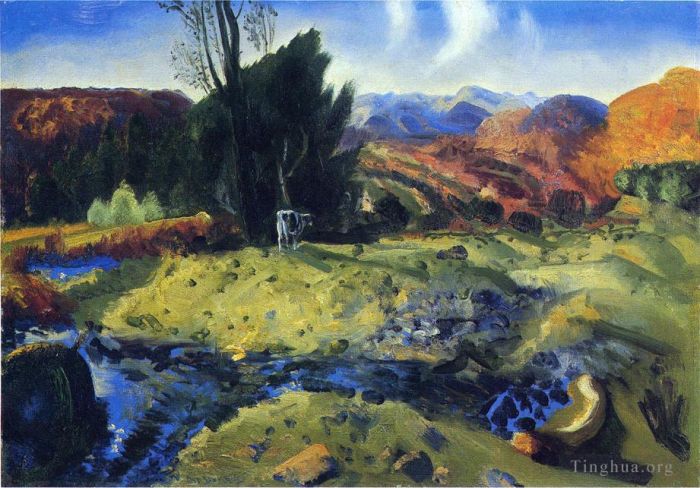 George Wesley Bellows Oil Painting - Autumn Brook Realist landscape George Wesley Bellows