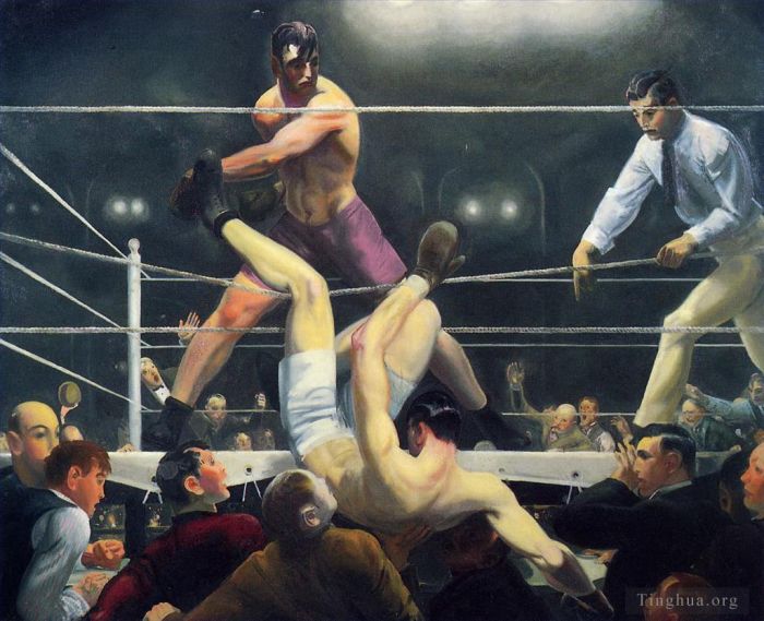 George Wesley Bellows Oil Painting - Dempsey and Firpo 1924