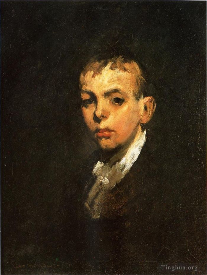 George Wesley Bellows Oil Painting - Head of a Boy aka Gray Boy