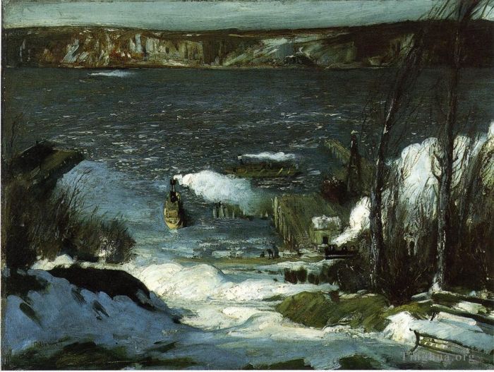 George Wesley Bellows Oil Painting - North River Realist landscape George Wesley Bellows
