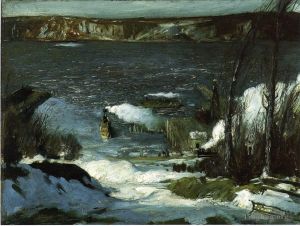 Artist George Wesley Bellows's Work - North River Realist landscape George Wesley Bellows