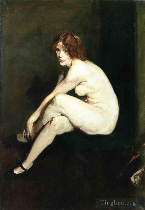 George Wesley Bellows Oil Painting - Nude Girl Miss Leslie Hall